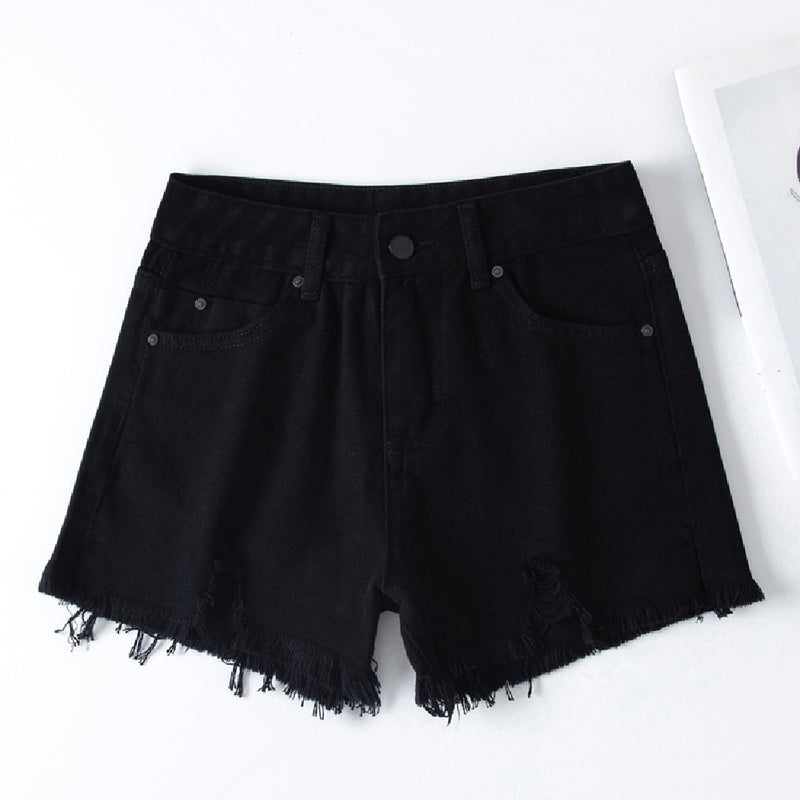 Women's Fashion Black Denim Shorts