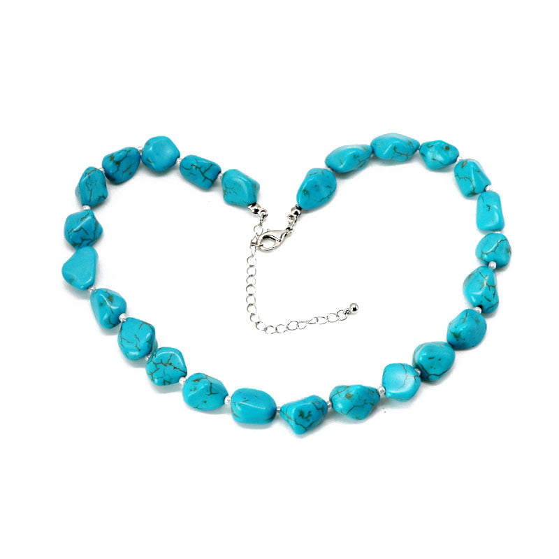 Women's Irregular Turquoise Beaded Necklace