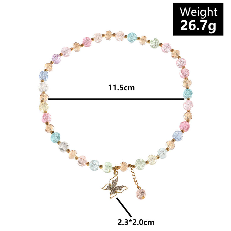 Temperament Transparent Color Beaded Necklace Clavicle Chain