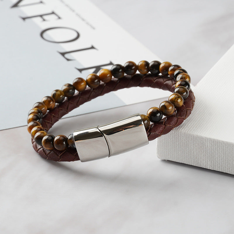 European And American Retro Fashion Men's Trendy Brown Bracelet