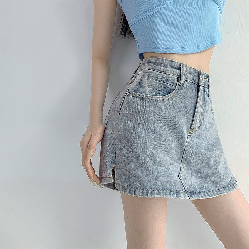 Retro Half Skirt Female Waist Thin