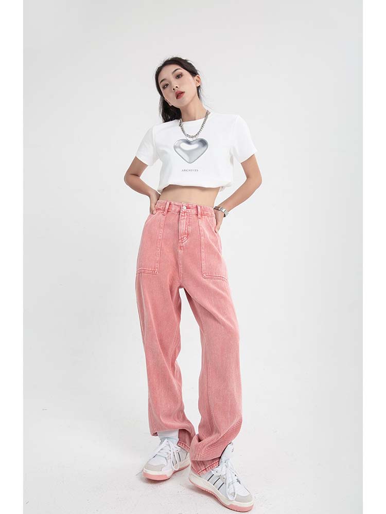 Women's Retro Straight Wide Leg Trousers