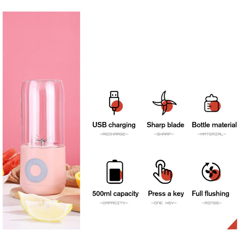 500ML Electric Juicer Machine Portable Smoothie Bottle Blender