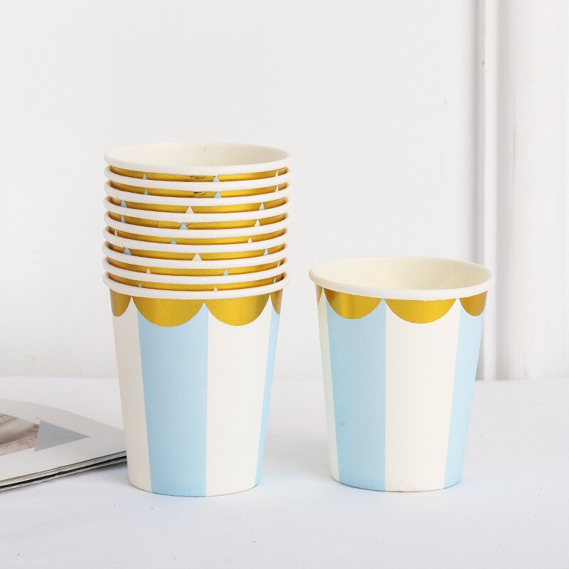 Bronzing striped disposable paper cups