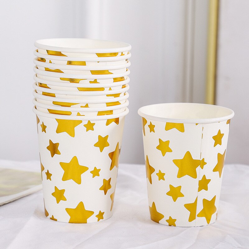 Bronzing striped disposable paper cups