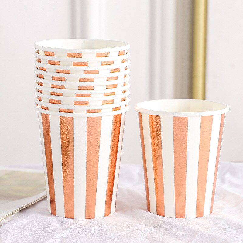 Bronzing striped disposable paper cups