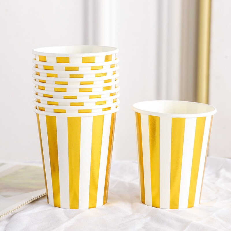 Bronzing striped disposable paper cups