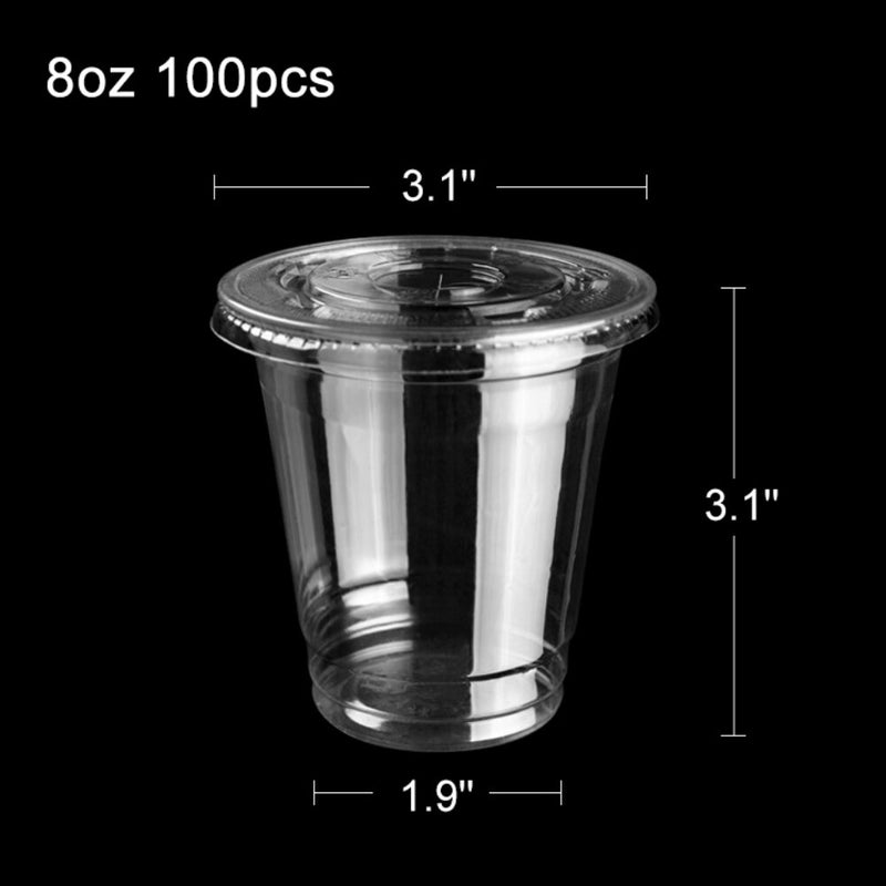 Plastic Cups with Lids and Straws