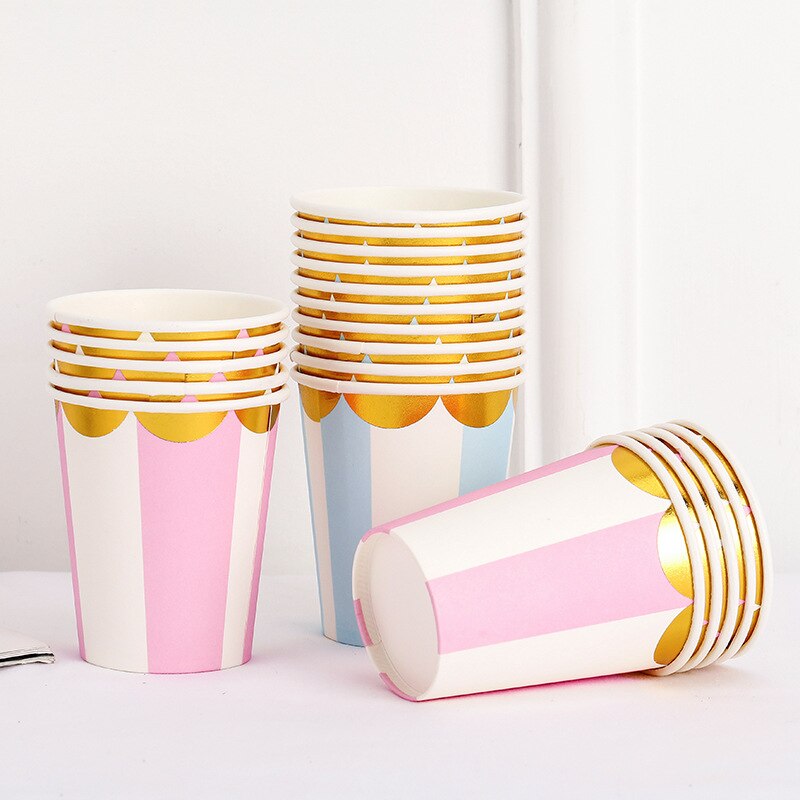 Bronzing striped disposable paper cups