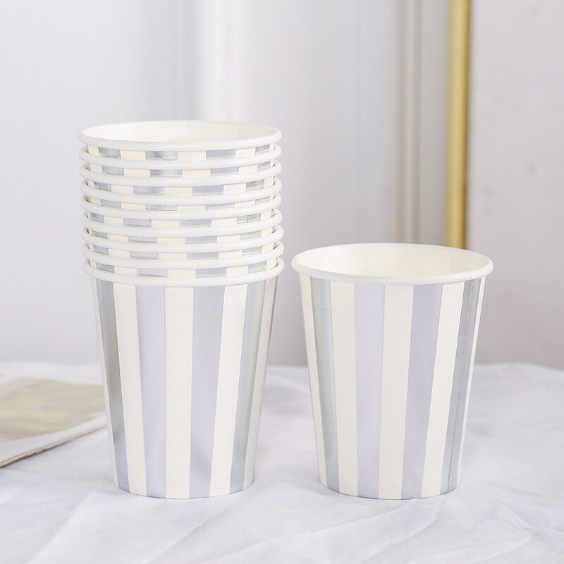 Bronzing striped disposable paper cups