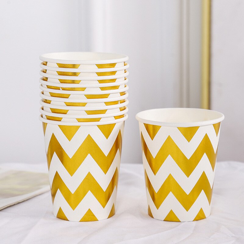 Bronzing striped disposable paper cups