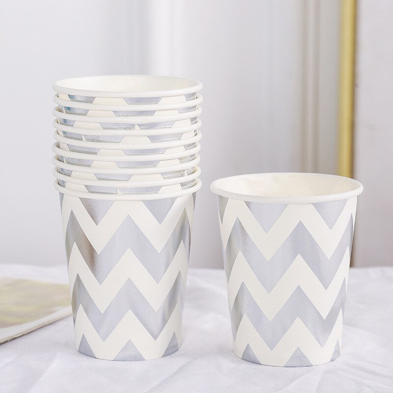 Bronzing striped disposable paper cups