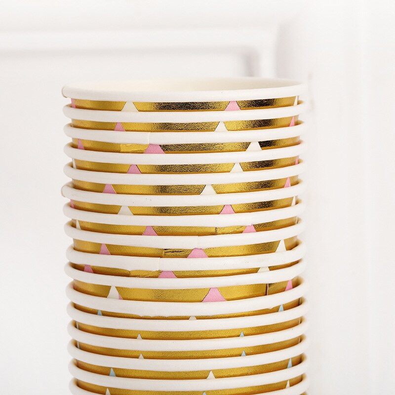 Bronzing striped disposable paper cups