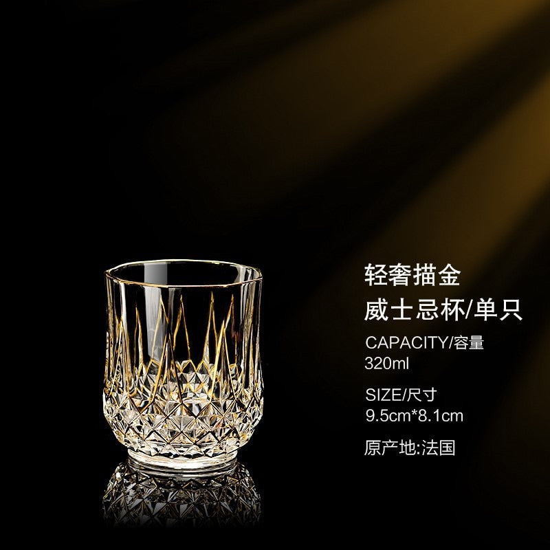 whisky glass gold crystal red wine cup high-end wine cup