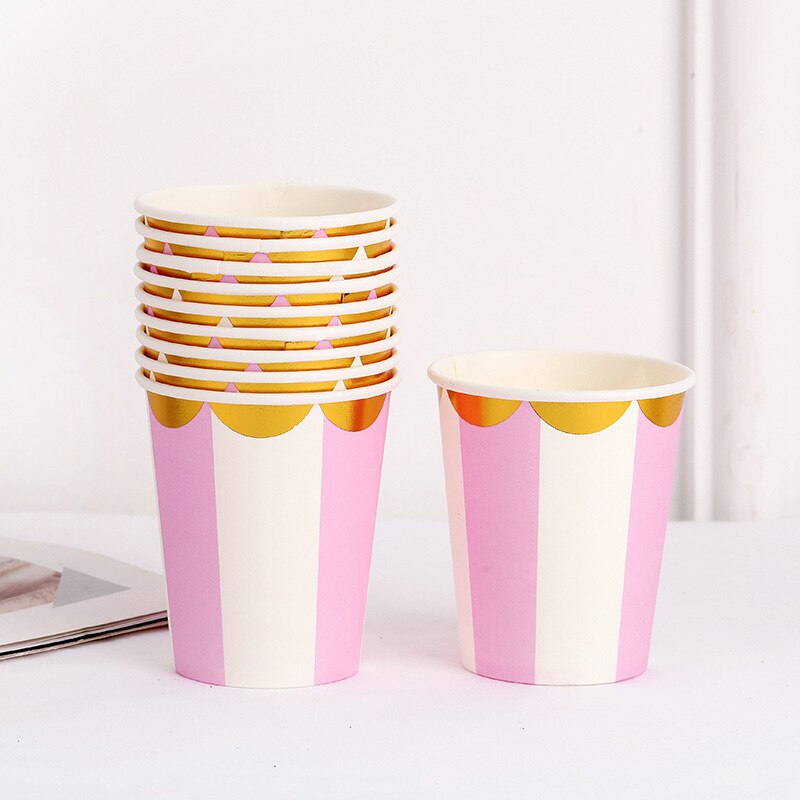 Bronzing striped disposable paper cups